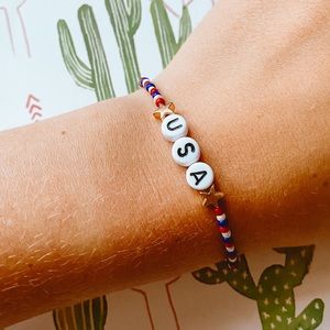 4th of July independence day beaded bracelet